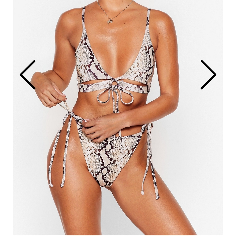 NASTY GAL snake skin print bikini set